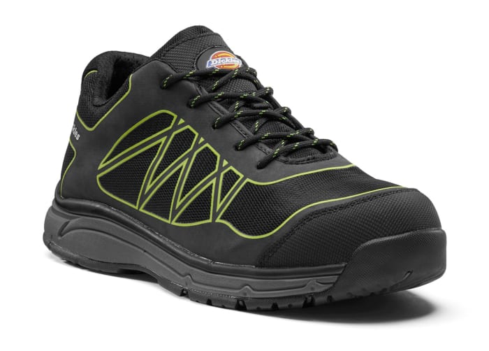 Dickies FC9527 Men's Black/Green Composite  Toe Capped Safety Trainers, UK 11, EU 45