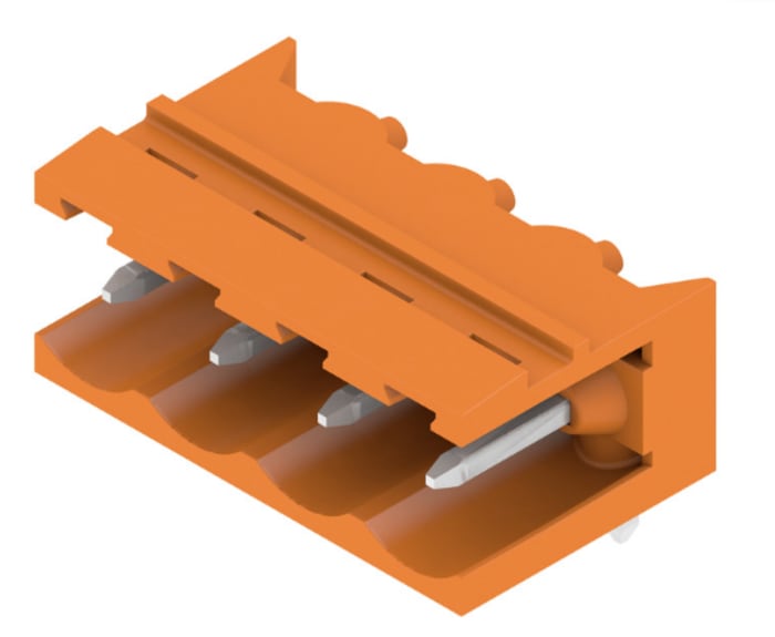 Bloques terminales enchufables OMNIMATE SL a 90° Weidmüller de 4 contactos 1 filas, paso 5.08 mm, de color Naranja