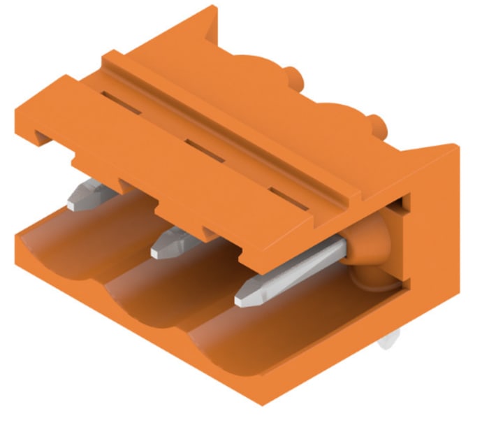 Weidmuller, 5.08mm Pitch, OMNIMATE SL, 3 Way, Right Angle, Pluggable Terminal Block, Header, Through Hole, Solder