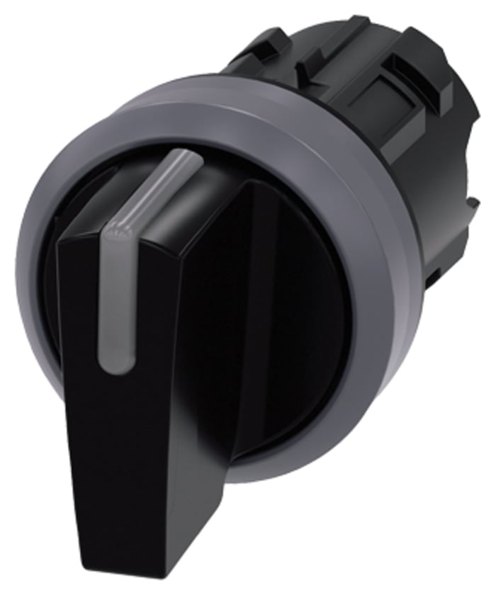 Siemens SIRIUS ACT Series 3 Position Selector Switch Head, 22mm Cutout, Black Handle