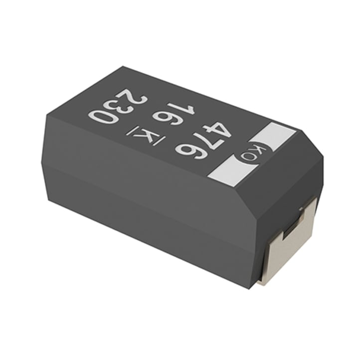 Condensador de polímero KEMET T520, 330μF ±20%, 6.3V dc, Montaje en Superficie, dim. 7.3 x 4.3 x 1.8mm, encapsulado