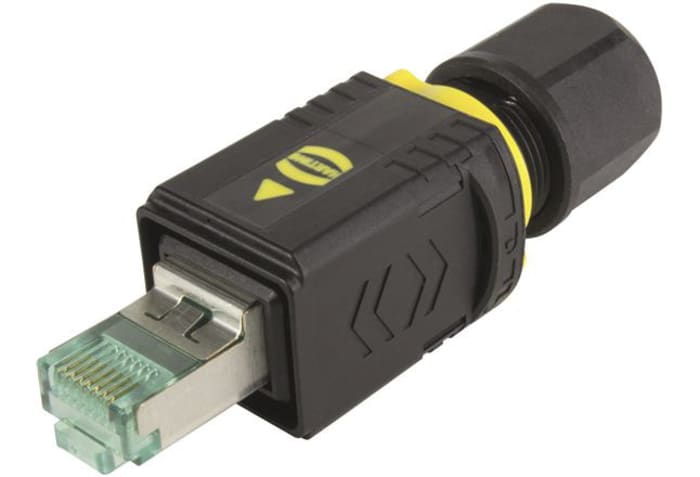 HARTING PushPull V4 Series Male RJ45 Connector, Cable Mount, Cat6a, 360° Shield Straight 8 Port 1 -Way