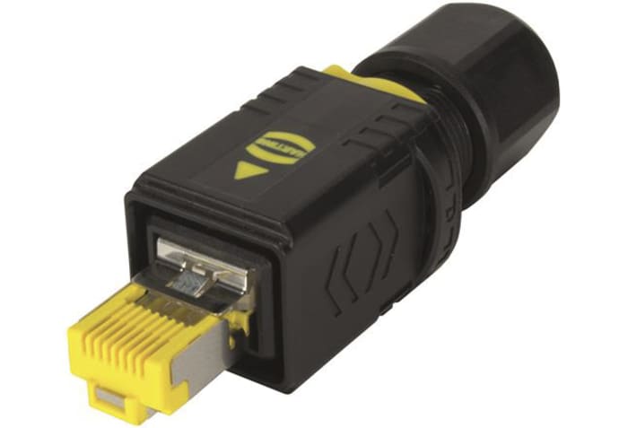HARTING PushPull V4 Series Male RJ45 Connector, Cable Mount, Cat6, 360° Shield Straight 8 Port 1 -Way
