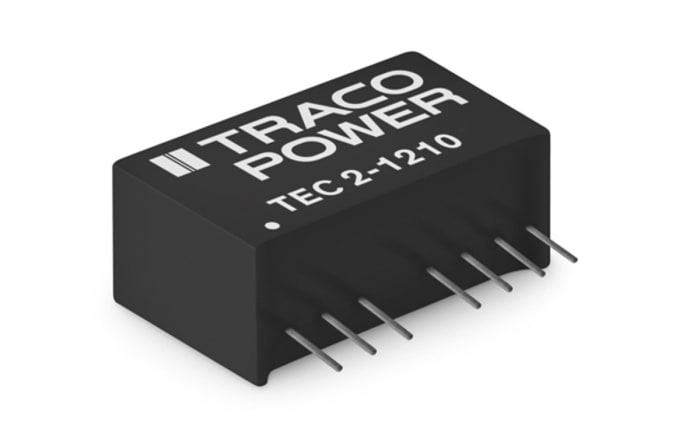 TRACOPOWER TEC 2 DC-DC Converter, 12V dc/ 167mA Output, 4.5 → 13.2 V dc Input, 2W, Through Hole, +95°C Max Temp