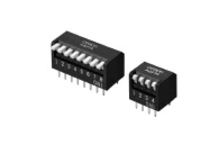 Omron 4 Way Through Hole DIP Switch 4PST, Piano Actuator, IP40