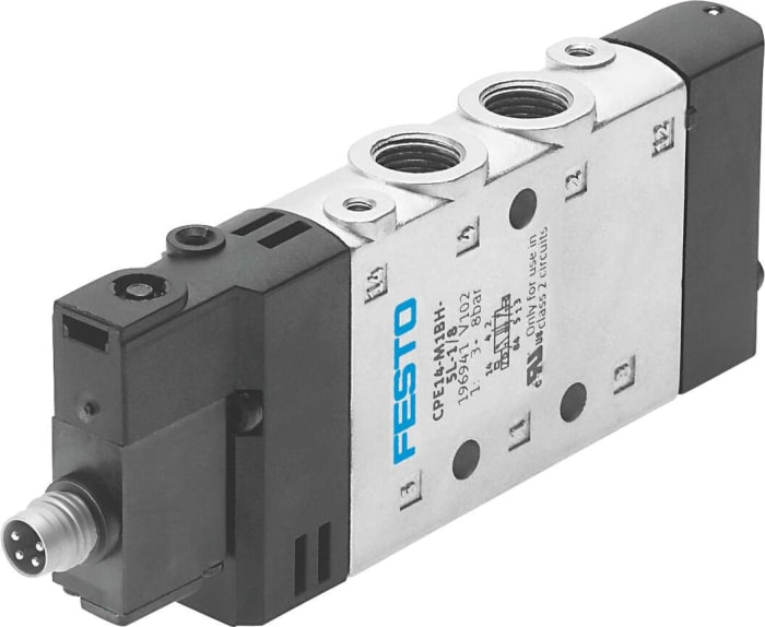 Festo 5/2 Solenoid Pilot Valve - Pilot G 1/8 CPE Series 24V dc, 550237