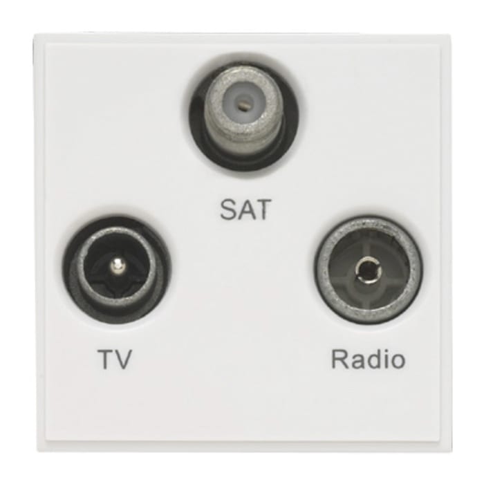 Contactum SAT, TV White Female 3 Outlet TV Aerial Connector, Wall