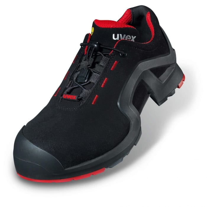 uvex 1 Unisex Black, Red Composite Toe Capped Safety Trainers, EU 38