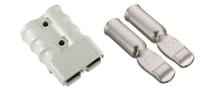 Kontakt pro modulární baterie, počet kontaktů: 2, 600 V, 175A, orientace těla: Rovný, Samec, pokovení: Stříbro,