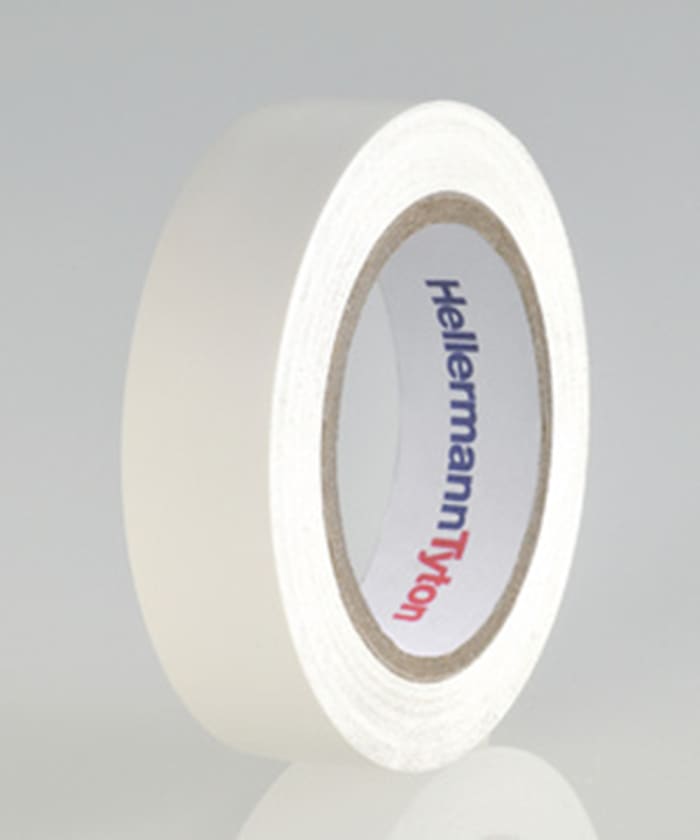 Elektrikářská páska, Bílá 15mm x , délka: 10m tloušťka 0.15mm HellermannTyton