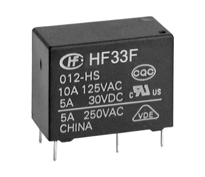 Hongfa Europe GMBH PCB Mount Power Relay, 24V dc Coil, 10A Switching Current, SPST