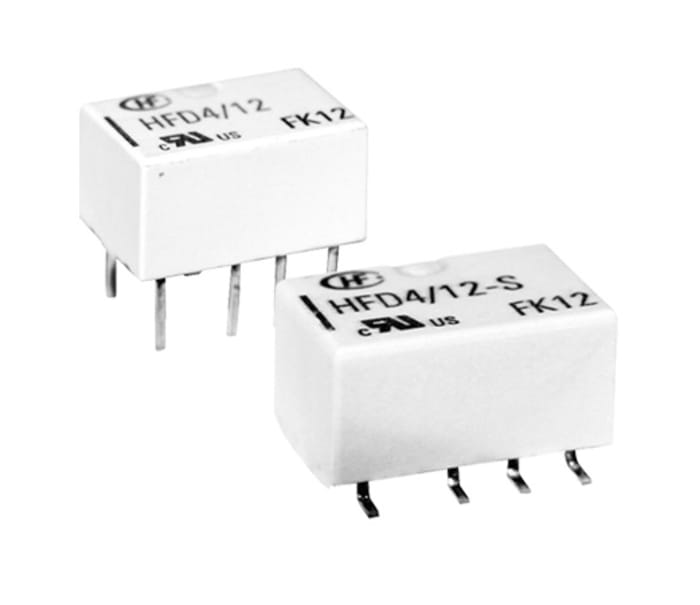 Hongfa Europe GMBH Surface Mount Signal Relay, 12V dc Coil, 2A Switching Current, DPDT