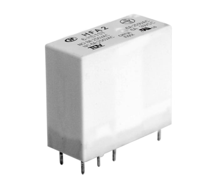 Hongfa Europe GMBH PCB Mount Force Guided Relay, 12V dc Coil Voltage, 2 Pole, DPDT
