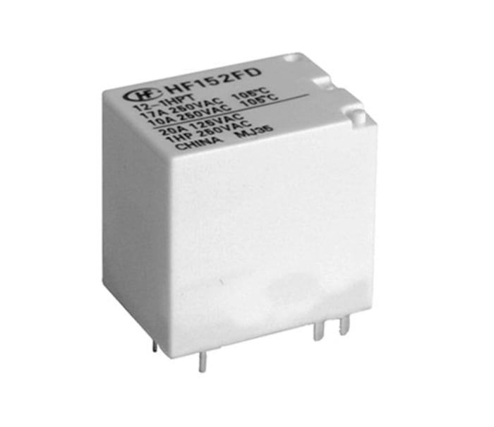 Relais de puissance Hongfa Europe GMBH HF152FD, 1 NO, bobine 12V c.c. Montage sur CI 360mW