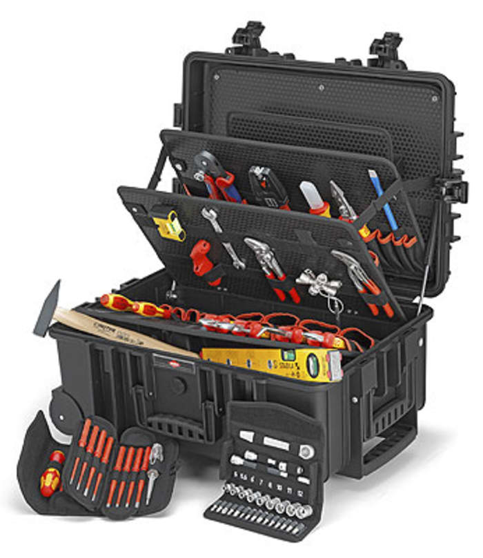 00 21 37 Knipex, Knipex Robust45 Plastic Tool Case, with 2 Wheels, 609 x  428 x 263mm, 176-4166