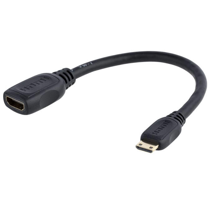 StarTech 4K 30Hz HDMI 1.4 Female HDMI to Male Mini HDMI Cable 12.7cm StarTech RS Components India