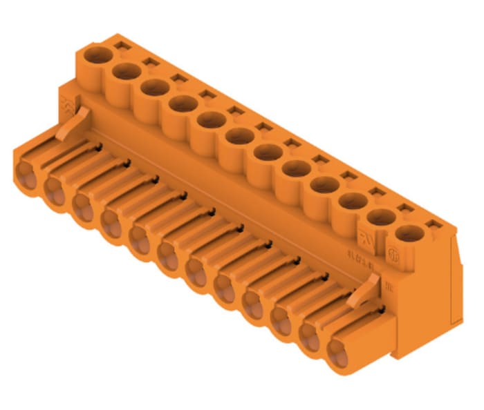 Weidmuller, 5.08mm Pitch, BL, 12 Way, Right Angle, Pluggable Terminal Block, Plug, Through Hole, Screw Termination,