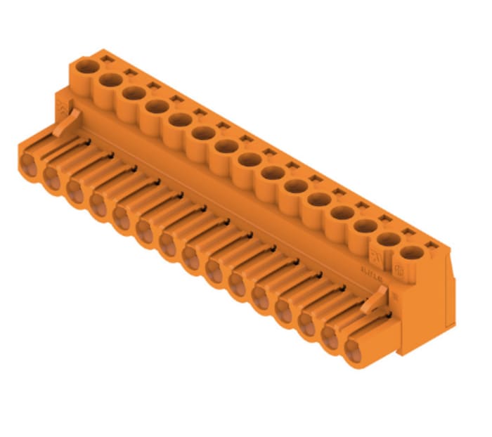 Weidmüller BL Series Pluggable Terminal Block, 15-Contact, 5.08 mm Pitch, 1 Row
