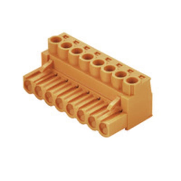 Weidmuller, 5.08mm Pitch, BL, 5 Way, Right Angle, Pluggable Terminal Block, Plug, Through Hole, Screw Termination,