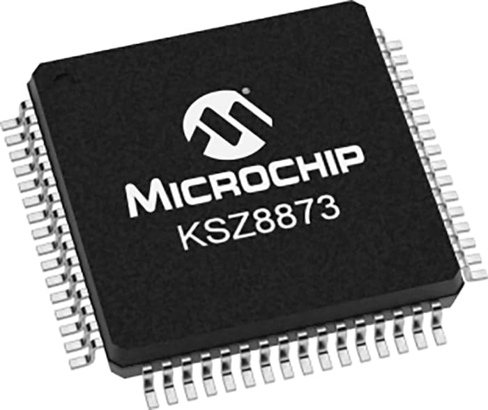 KSZ8873RLLI Microchip | Microchip, Ethernet Switch IC, 3.3 V 100