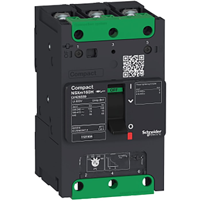 Schneider Electric, Compact MCCB 3P 63A, Breaking Capacity 50 kA, Clip-On
