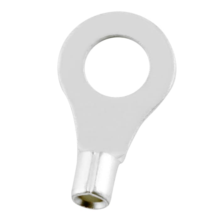 RS PRO, E245391 Uninsulated Ring Terminal, 8.4 mm Stud Size 16 AWG 14 AWG Wire Size, Grey