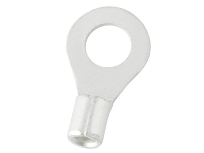 RS PRO, E245391 Uninsulated Ring Terminal, 6.4 mm Stud Size 14 AWG 12 AWG Wire Size, Grey
