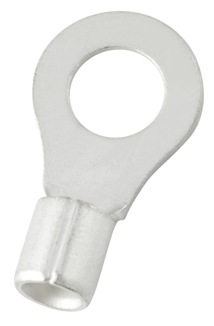 RS PRO, E245391 Uninsulated Ring Terminal, 10.5 mm Stud Size 12 AWG 10 AWG Wire Size, Grey