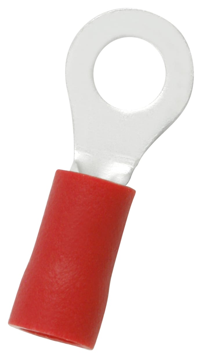RS PRO Insulated Ring Terminal, 4.3mm Stud Size, 0.5mm² to 1.5mm² Wire Size, Red
