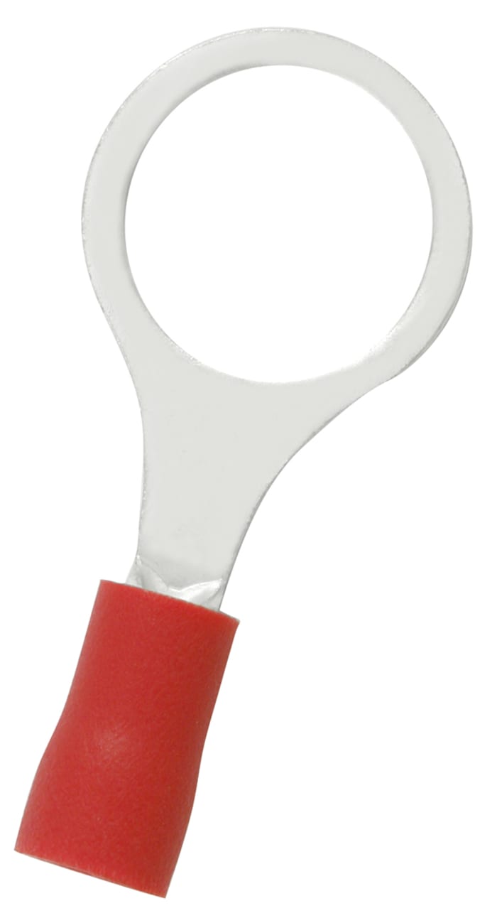 RS PRO Insulated Ring Terminal, 10.5mm Stud Size, 0.5mm² to 1.5mm² Wire Size, Red