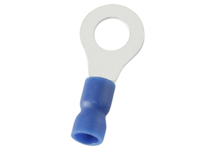 RS PRO Insulated Ring Terminal, 8.4mm Stud Size, 1.5mm² to 2.5mm² Wire Size, Blue