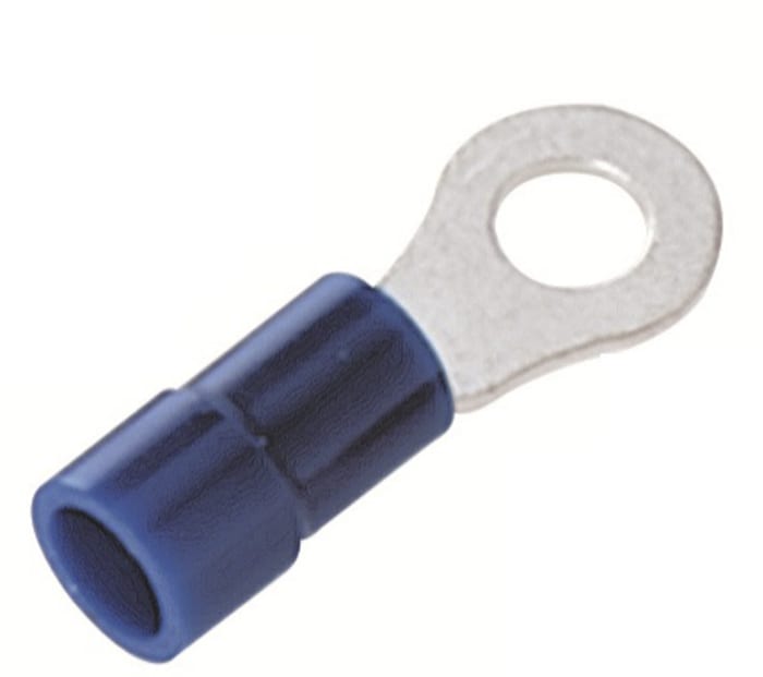 RS PRO Insulated Ring Terminal, 5.3mm Stud Size, 1.5mm² to 2.5mm² Wire Size, Blue