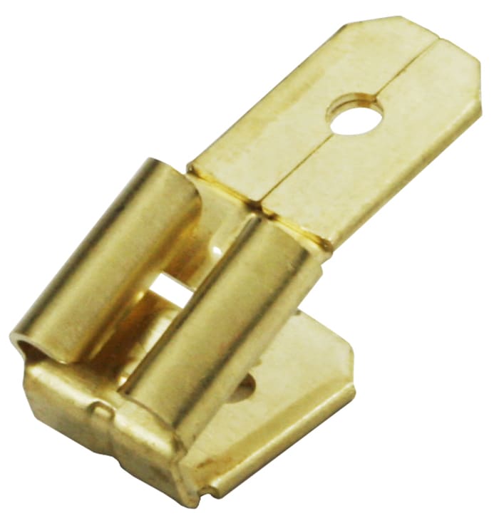 RS PRO Uninsulated Female to Male Spade Connector, Adapter, 6.35 x 0.8mm Tab Size