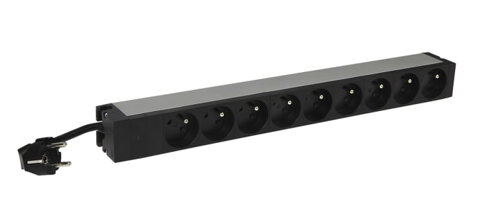 Legrand Type E - French 9 Gang Trailing Sockets & Power Distribution, 3m Cable, No, 16A