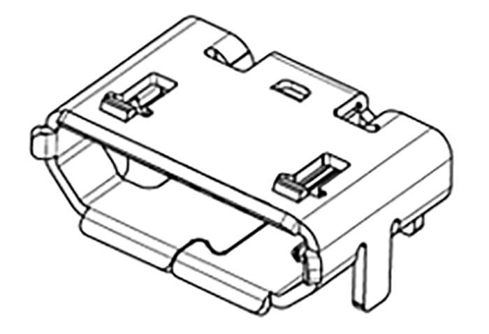 Molex Right Angle, SMT, Socket Type B 2.0 USB Connector