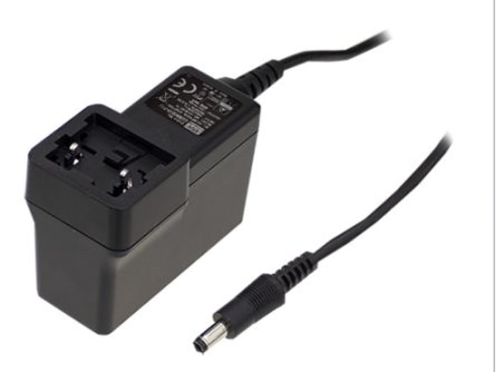 MEAN WELL 60W Plug-In AC/DC Adapter 24V dc Output, 2.5A Output