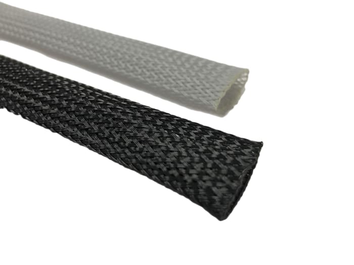 10mm PLIOSIL PET Expandable Braided Sleeving Grey Per Meter