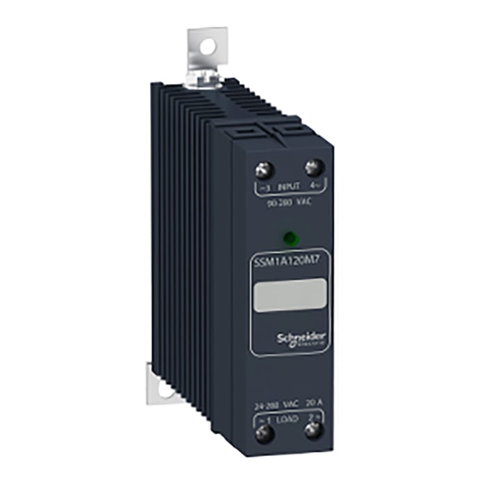 Schneider Electric SSM1 Series Solid State Relay, 20 A Load, DIN Rail Mount, 280 V ac Load, 32 V dc Control