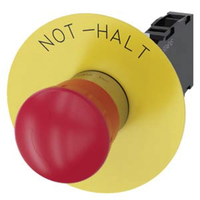 Siemens SIRIUS ACT 3SU11 Series Twist Release Emergency Stop Push Button, Panel Mount, 22mm Cutout, SPDT