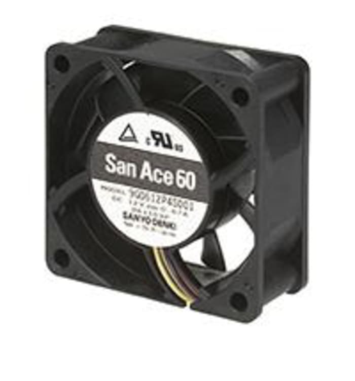 Axiální ventilátor, řada: 9G DC, 60 x 60 x 25mm, průtok vzduchu: 83.9m³/h 8.04W 12 V DC