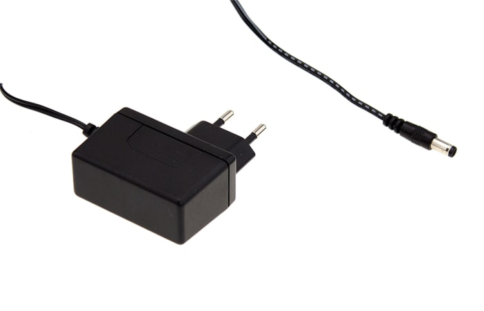 MEAN WELL 12W Plug-In AC/DC Adapter 9V dc Output, 1.33A Output