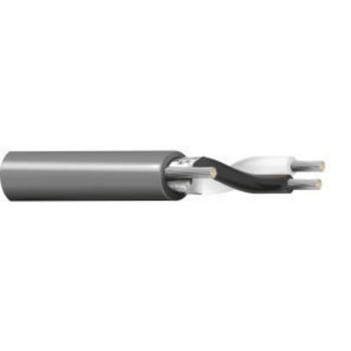 Belden8720NH Series 2 Core Line level Low Voltage signal Cable, 2.08 mm² CSA Screened, 9mm od, Grey
