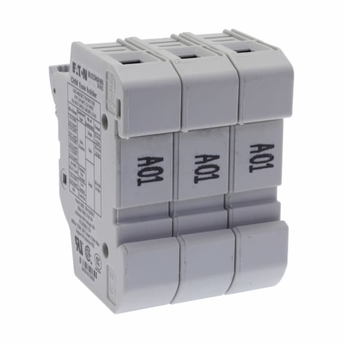 CHM3DIU Eaton Eaton 32A Rail Mount Fuse Holder for 10 x 38mm Fuse, 3P