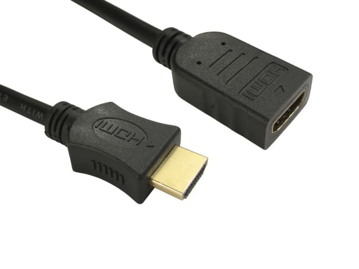 RS PRO, RS PRO 4K Male HDMI to Female HDMI Cable, 50cm