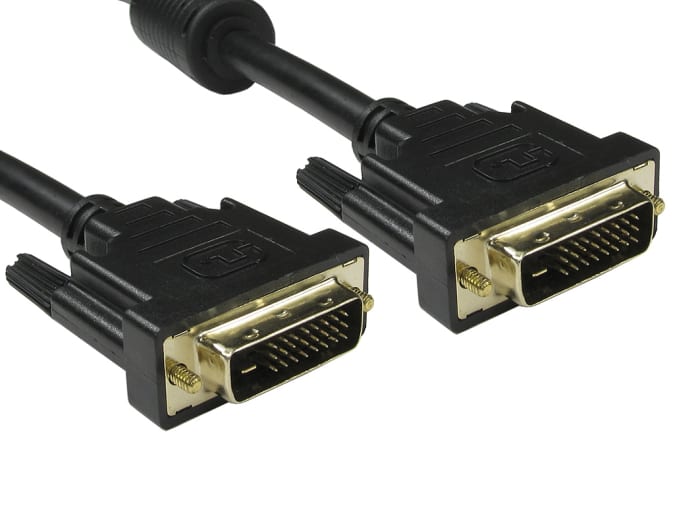 RS PRO, Male DVI-D Dual Link to Male DVI-D Dual Link Cable, 1mBlack sheathFoil shielding