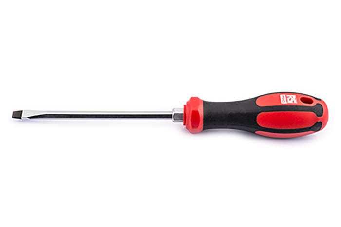 Slotted screwdriver head outlet