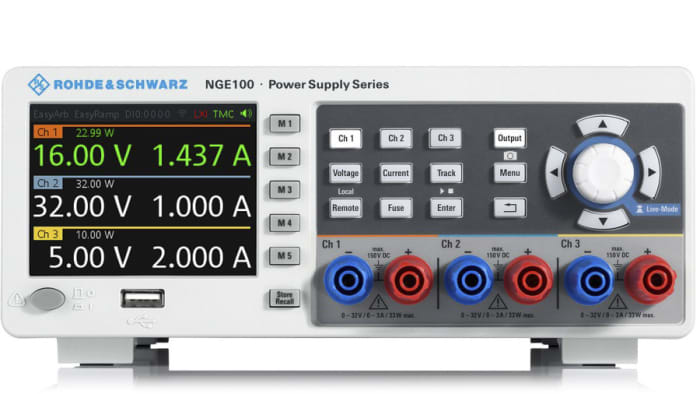 Rohde & Schwarz NGE100B Series Digital Bench Power Supply, 0 → 32V, 0 → 3A, 3-Output, 100W