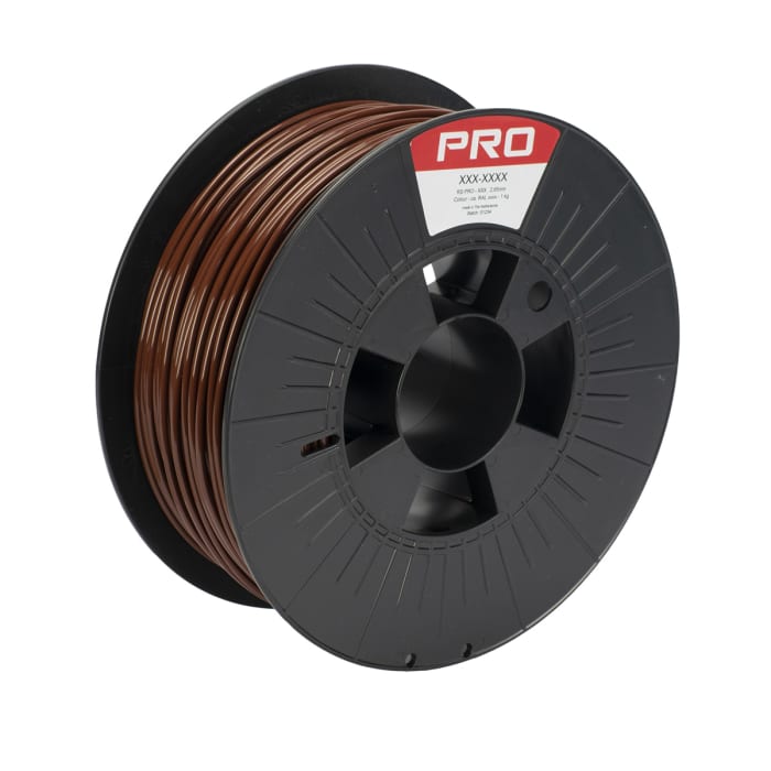 RS PRO 2.85mm Brown PLA 3D Printer Filament, 1kg