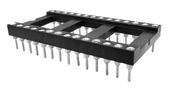 RS PRO 2.54mm Pitch 28 Way, Through Hole Turned Pin IC Dip Socket, 3A