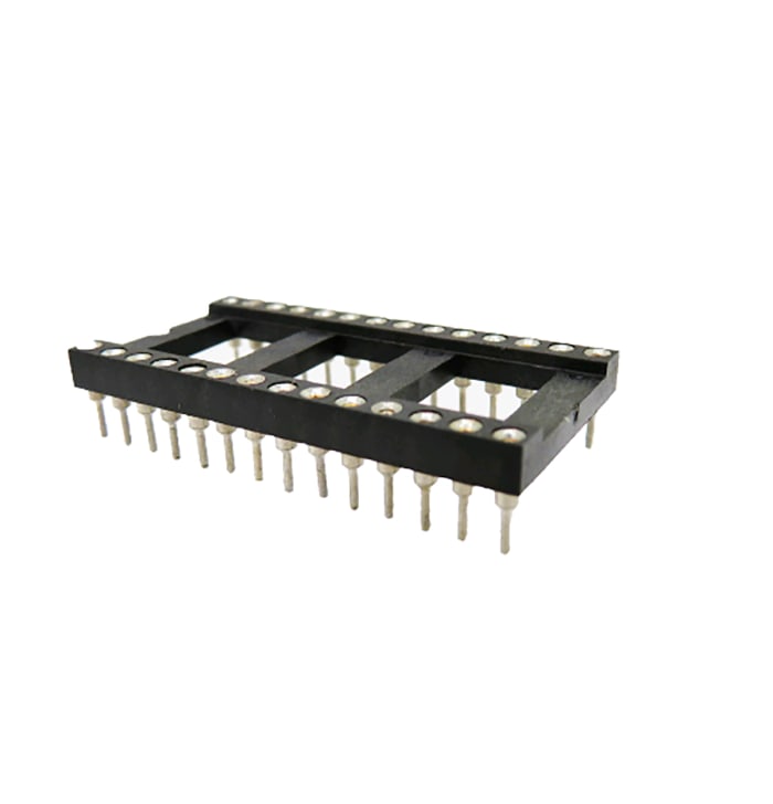 RS PRO 2.54mm Pitch 28 Way, Through Hole Turned Pin IC Dip Socket, 3A